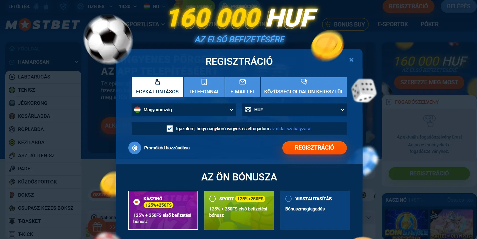 Regisztráció és a Mostbet bonus code aktiválása Magyarországon